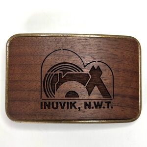 Belt Buckle (Unisex) Inuvik Northwest Territories Laserwood Card Box Included